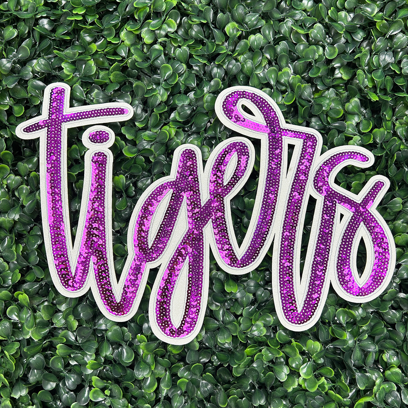 sports themed sequin patch; customization available; iron on backing. sports sequin patch; customization available; iron on backing.