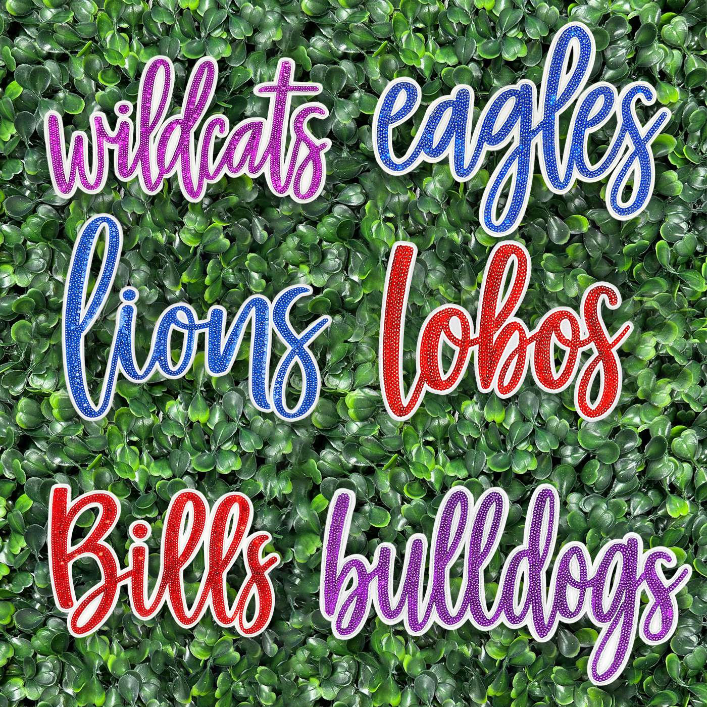 sports themed sequin patch; customization available; iron on backing. sports themed sequin patch; customization available; iron on backing.